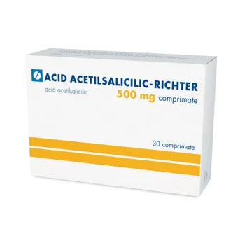 Acetylsalicylic Acid Richter 500 mg, 30 tablets, symptomatic treatment of fever