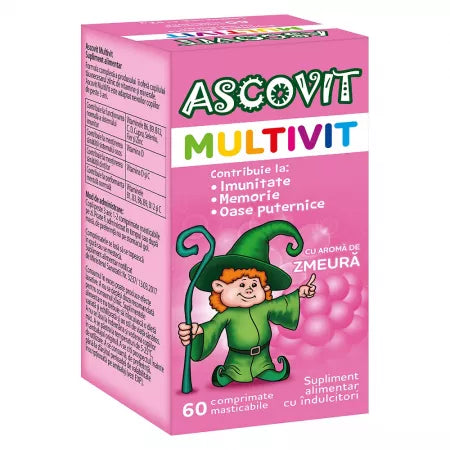 Ascovit Multivit, 60 tablets with raspberry flavor
