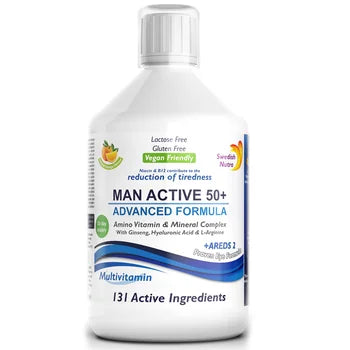 Multivitamins Man Active 50+, 500ml, 131 active ingredients, Swedish Nutra