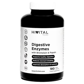 Digestive enzymes with Bromelain and Papain, 180 capsules, Hivital