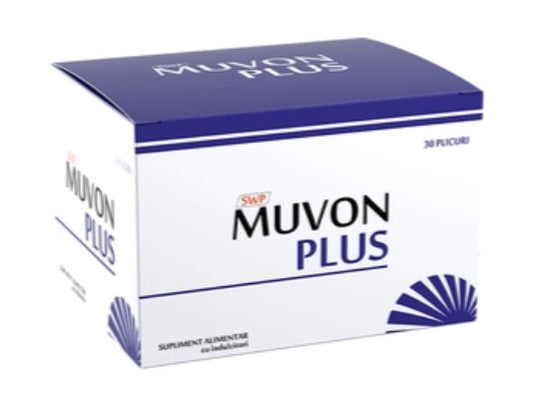 Sun Wave Pharma Muvon Plus – 30 Plicuri – Suport Articular Avansat cu Colagen Hidrolizat, Acid Hialuronic și Vitamina C