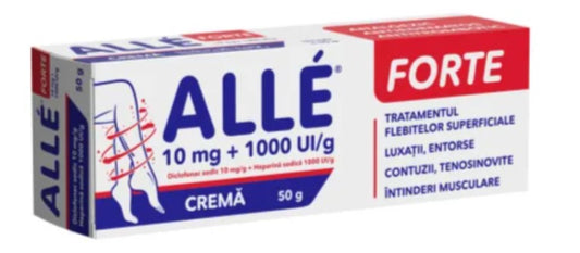 Alle Forte Cream 10 mg + 1000 IU/g, 50 g – Anti-inflammatory and Anticoagulant Treatment for Varicose Veins