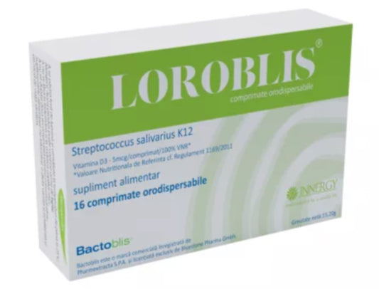 Loroblis 16 Orodispersible Tablets – Oral Probiotic with Streptococcus salivarius K12 for Respiratory Health