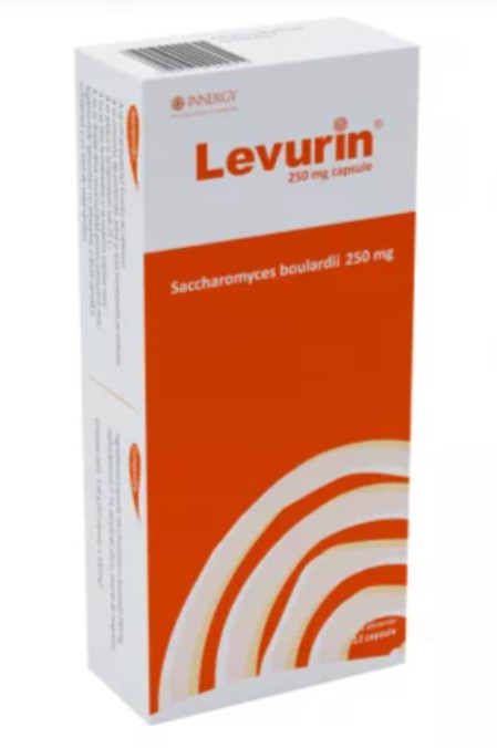 Levurin 250 mg – Saccharomyces boulardii Probiotic for Gut Health & Antibiotic-Associated Diarrhea – 12 Capsules