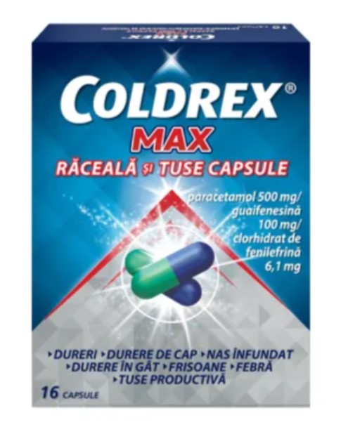 Coldrex Max Cold & Cough – 16 Capsules for Fast Symptom Relief