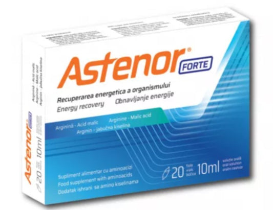 Astenor Forte 20‑Ampoule Oral Supplement – L‑Arginine & Malic Acid for Energy Recovery, Muscle Performance & Nervous Support