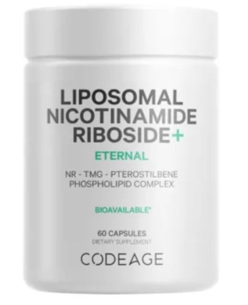 Codeage Liposomal Nicotinamide Riboside 60‑Capsule – 500 mg NR with Betaine & Pterostilbene for NAD⁺ Boost, Energy & Cellular Health
