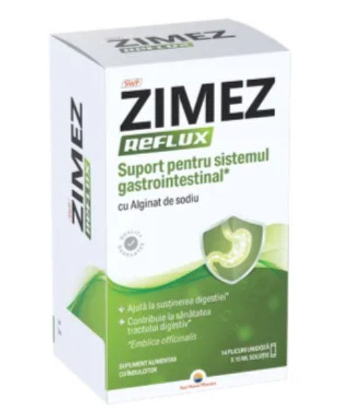ZimeZ Reflux 14 Sachets – Sodium Alginate & Hyaluronate Anti‑Reflux Gel for Heartburn Relief