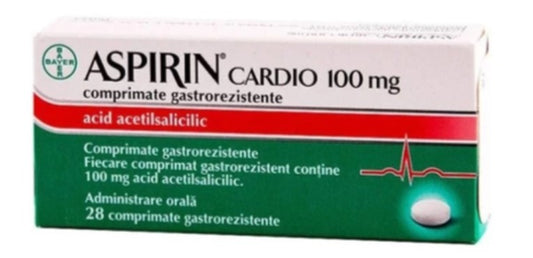 Aspirin Cardio 100 mg – Heart Health & Blood Thinner, 28 Tablets