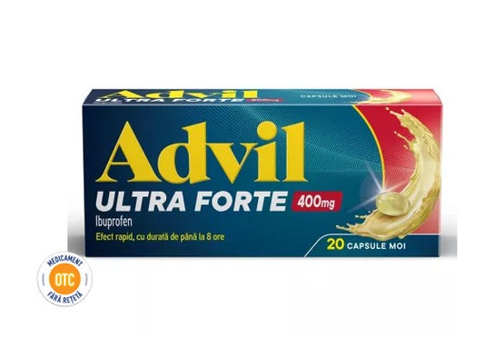 Advil Ultra Forte 400 mg – 20 Fast-Acting Softgels for Pain & Fever