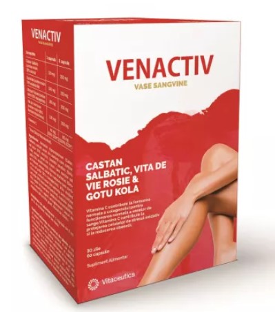 Venactiv – Vascular & Vein Support Supplement for Tired Legs, Circulation & Varicose Veins – 60 Capsules