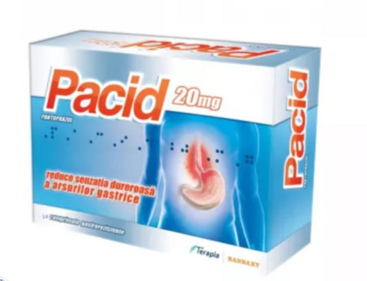 Pacid 20 mg – Acid Reflux & Heartburn Relief, 14 Tablets