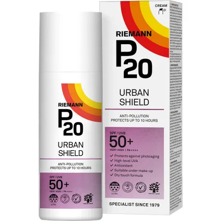 Face cream with sun protection SPF 50+ P20 Urban Shield, 50 ml, Riemann