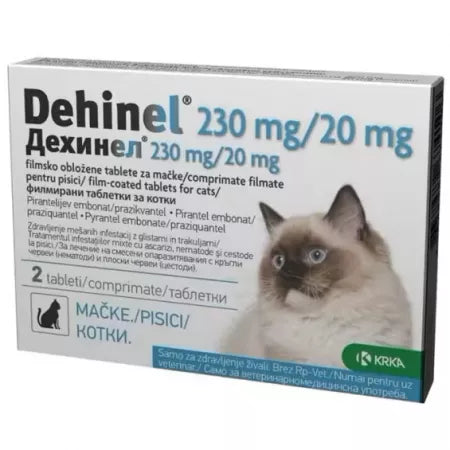 Internal antiparasitic for cats Dehinel, 230 mg/20 mg, 2 tablets
