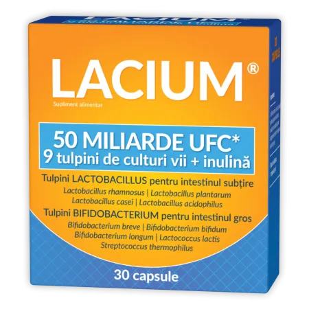 Lacium, 50 billion CFU, 30 capsules - Maintains and restores the balance of the intestinal tract microflora