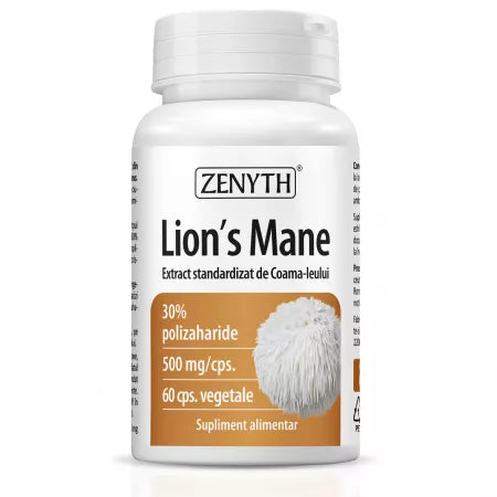 Lion's Mane Natural Food Supplement, 60 Capsules, Zenyth