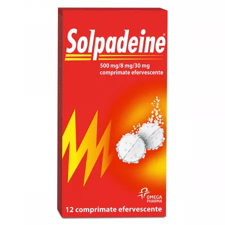 Solpadeine Effervescent Tablets – 12 Count | Fast Pain Relief with Paracetamol, Codeine & Caffeine