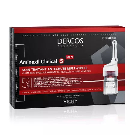 Anti-hair loss treatment for men Dercos Aminexil Clinical 5, 21 ampoules x 6 ml, Vichy